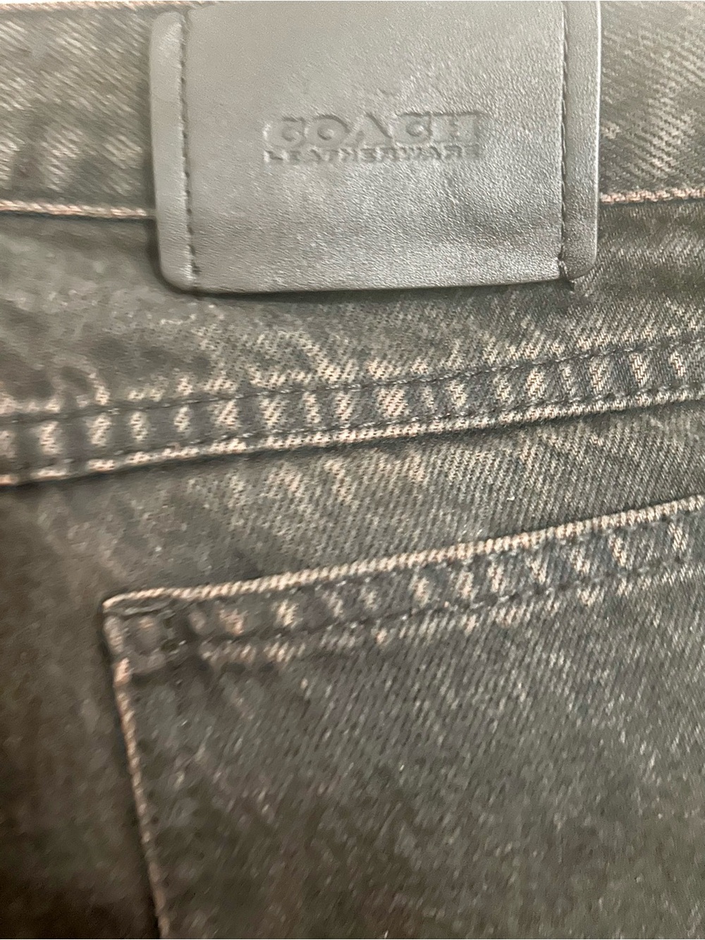 Coach Women Black Wide-Leg Jeans
